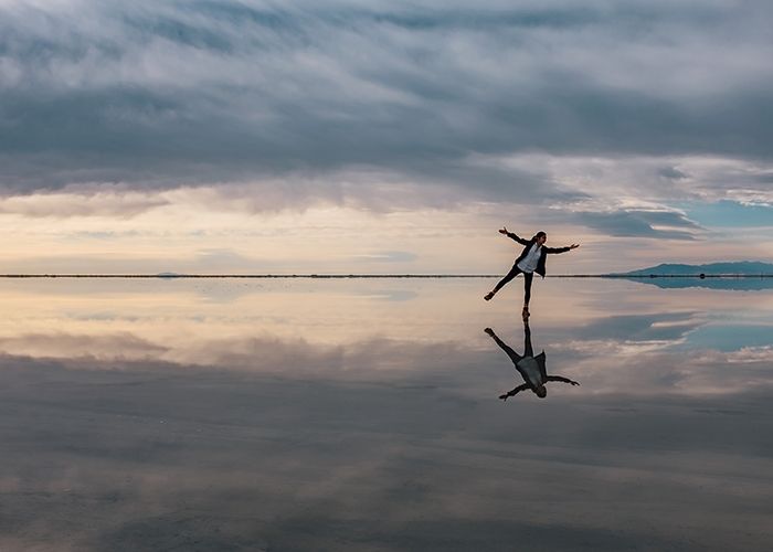 Woman standing in an open space