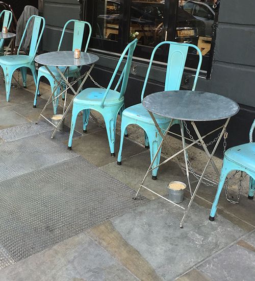 blue chairs