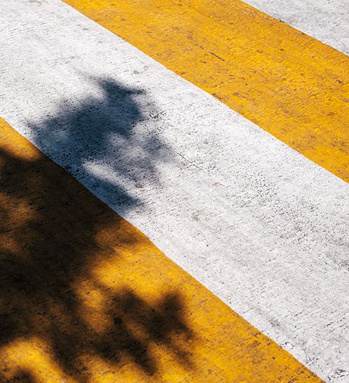 zebra crossing yellow grey