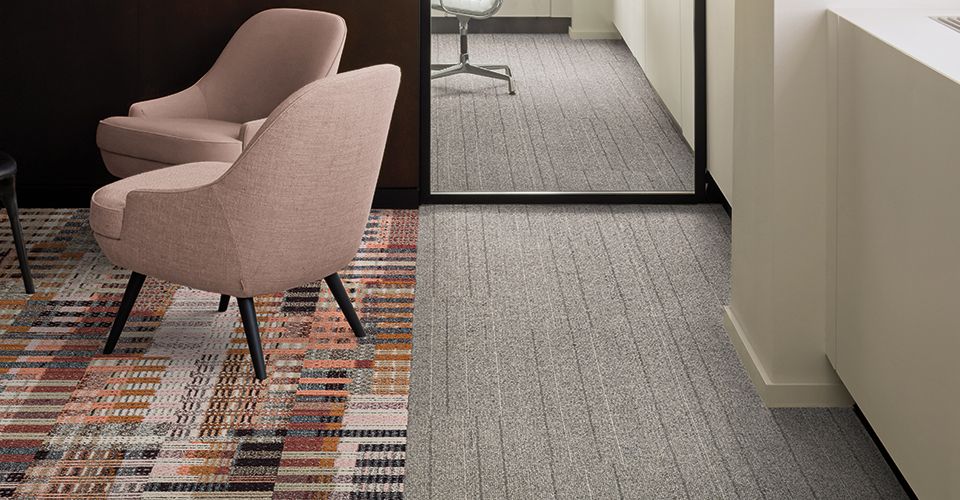 Social Fabric and Drawn Thread carpet tile from Interface