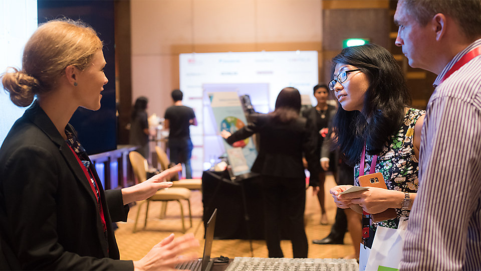 Engaging visitors at the Interface booth - BCI Asia Awards 2016
