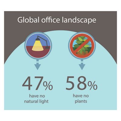 Given its positive impact, surprisingly large numbers of employees reported having little or no contact with nature in their workplace